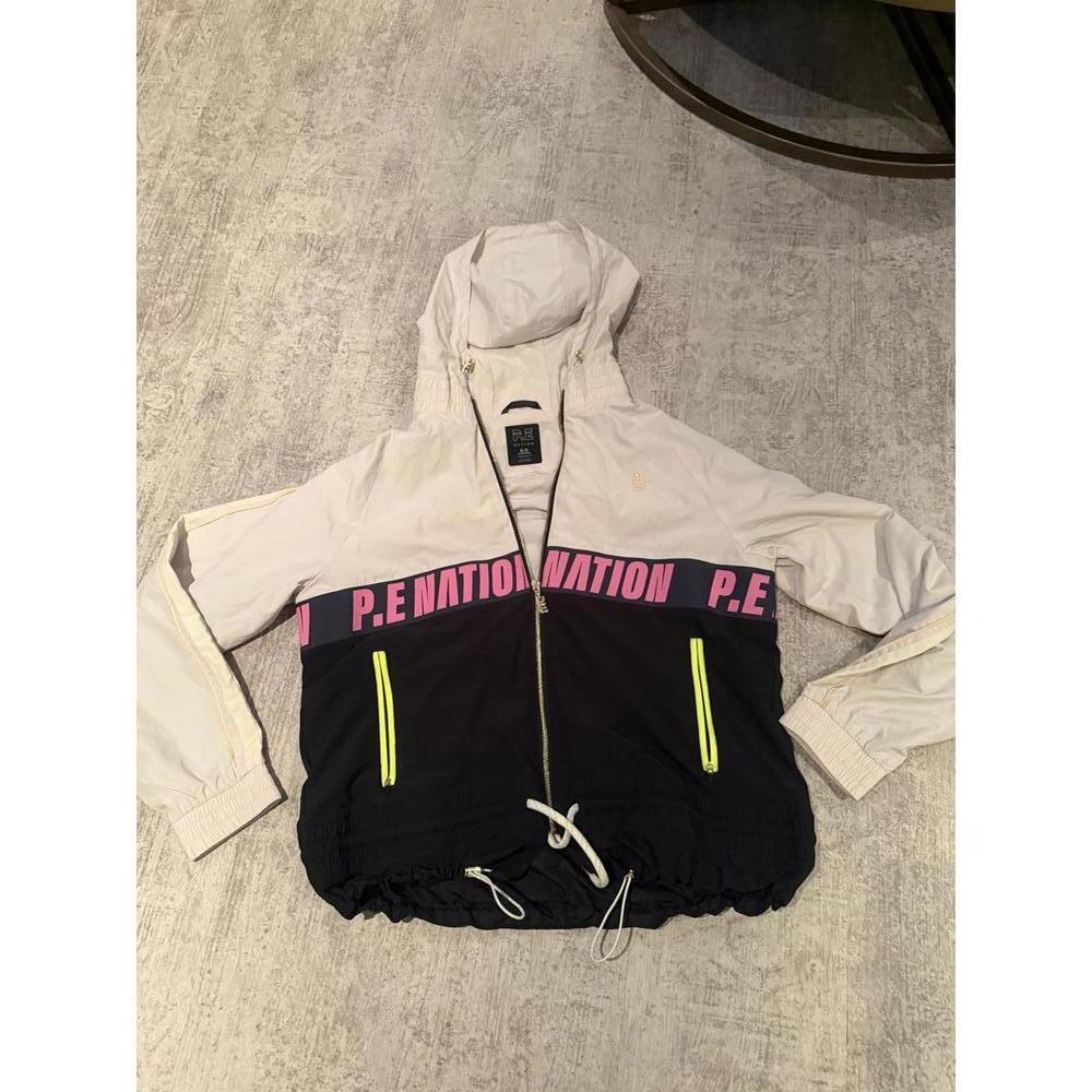 NWOT P.E Nation MAN UP Windbreaker Jacket with Hood Color Block sz M